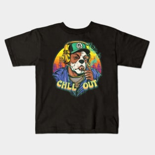 Pop Culture Dog in Hip Hop Gear Kids T-Shirt